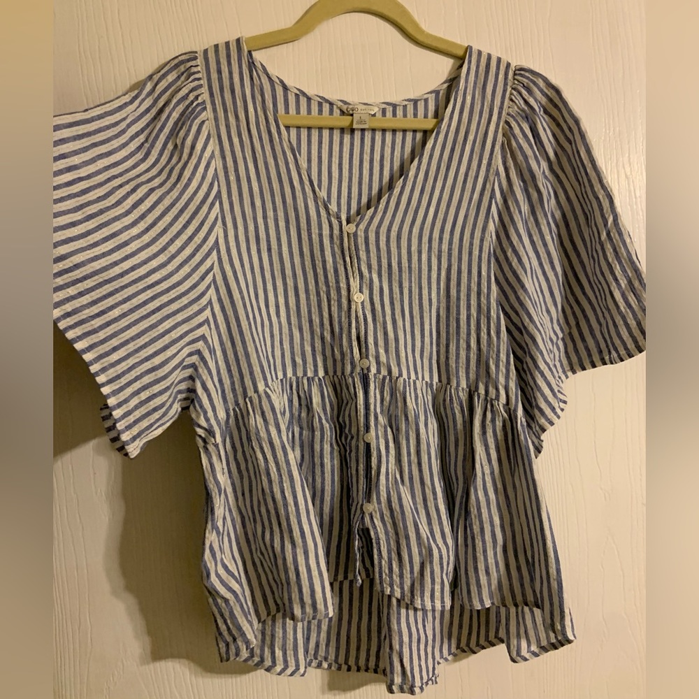 CATO Butterfly Sleeve Blouse